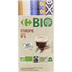 Carrefour Bio 10 Capsules De Cafe Ethiopie N6 Crf