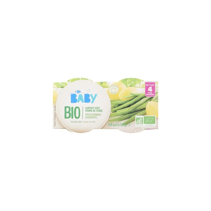 Crf Baby Bio 2X120G Pot Haricot Verts