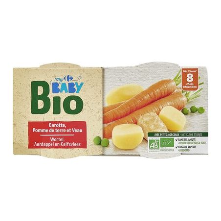 Crf Baby Bio 2X200G Plats Legumes Veau 8M