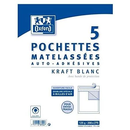 Oxford Paquet De 5 Pochette Bulles 27,5 Cm X 20 3