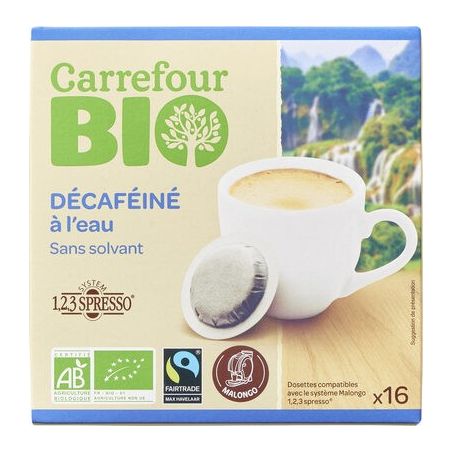 Carrefour Bio X16 Dosette 123 Decafeine Crf