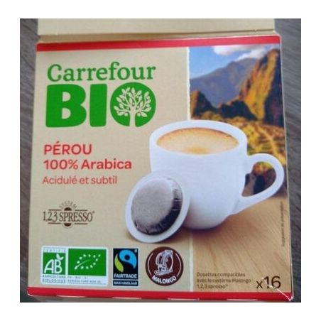 Carrefour Bio X16 Dosette 123 Perou Crf
