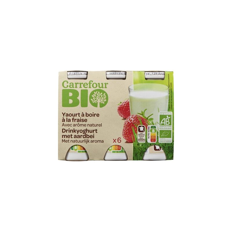 Carrefour Bio 6X100G Yab Fraise Crf