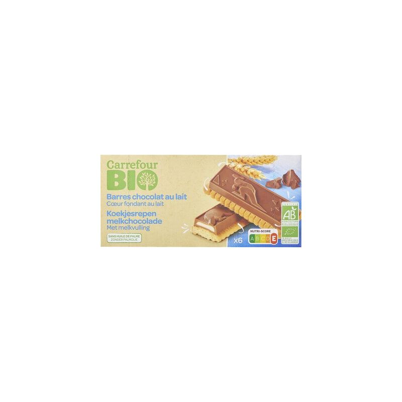 Carrefour Bio 125G Barre Fourre Lait Crf