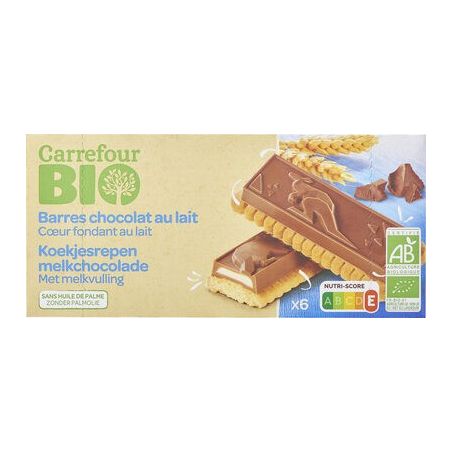 Carrefour Bio 125G Barre Fourre Lait Crf