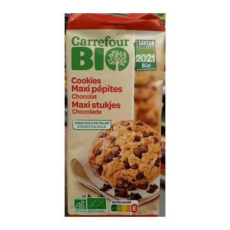 Carrefour Bio 184G Cookies Pepite De Chocolat Crf