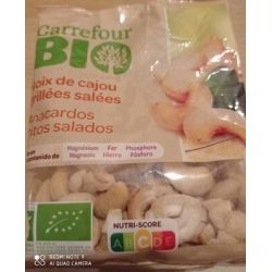 Carrefour Bio 100G Noix Cajou Grillees Salees Crf