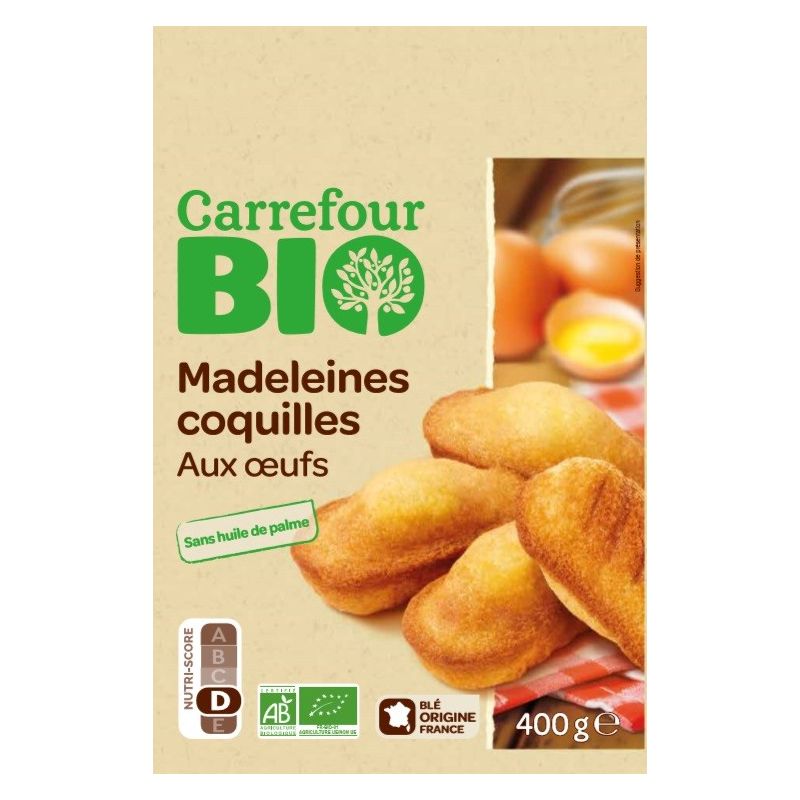 Carrefour Bio 400G Madeleine Coquille Crf