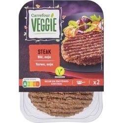 Carrefour Veggie 2X90G Steak Ble Soja