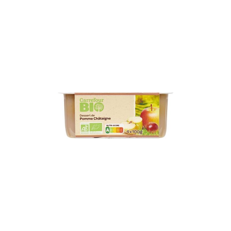 Carrefour Bio 4X100G Cmpt Pom/Chatai Crf