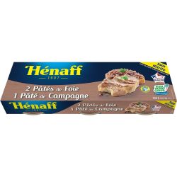 Hénaff Pâtés De Foie Et Campagne 3X78G