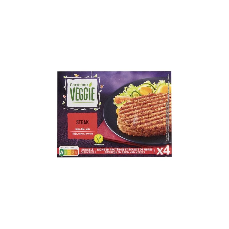 Carrefour Veggie 4X100G Steak Vegetal Crf