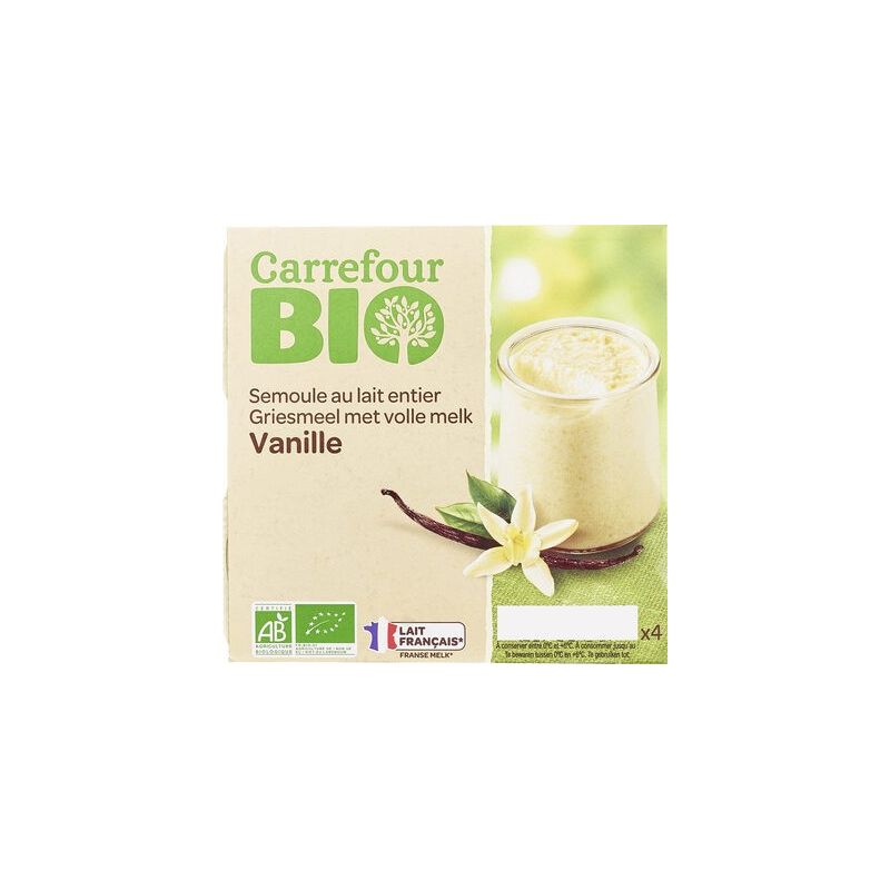 Carrefour Bio 4X95G Semoule Au Lait Crf