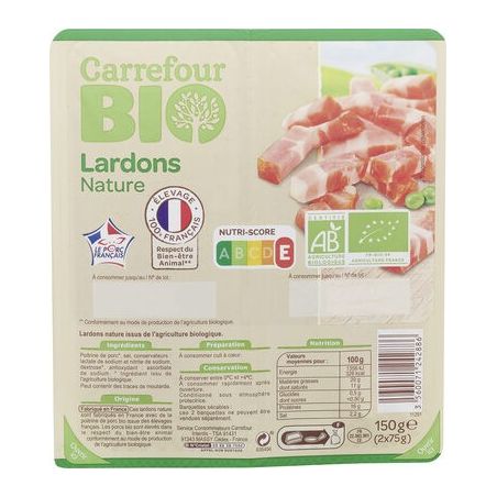 Carrefour Bio 150G Lardons Nat Crf