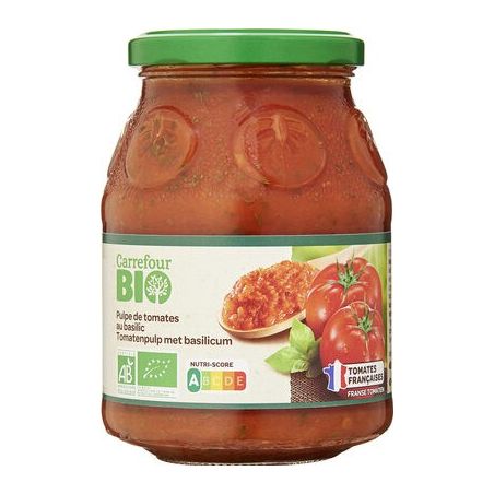 Carrefour Bio 400G Pulpe Tomate Basilic Crf