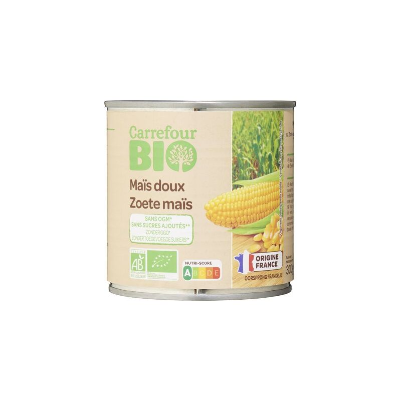 Carrefour Bio 300G Mais Doux Sans Sucres Ajoutés Crf