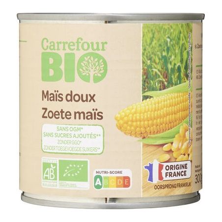 Carrefour Bio 300G Mais Doux Sans Sucres Ajoutés Crf