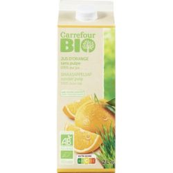Carrefour Bio 2L Pur Jus Orange Sans Pulpe Crf