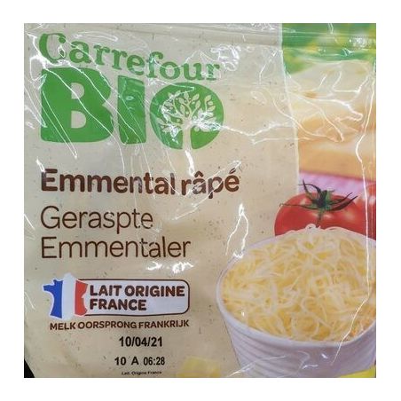Carrefour Bio 350G Emmental Rpé Crf