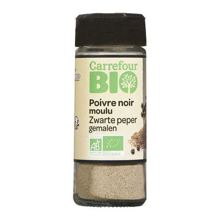 Carrefour Bio 38G Poivre Noir Moulu Crf