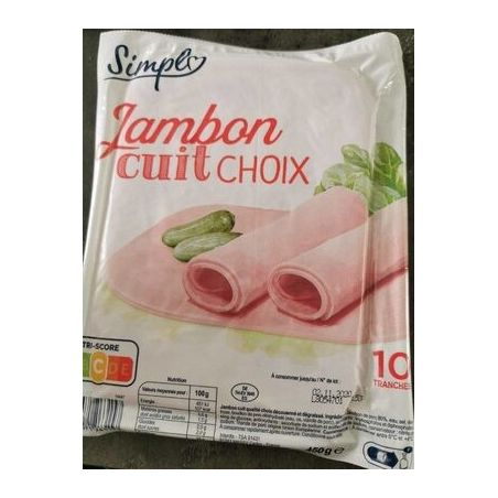 Simpl 450G X10 Tranches Jambon Cuit Choix Simp