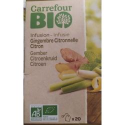Carrefour Bio X20 Infusion Gingembre Citron Crf