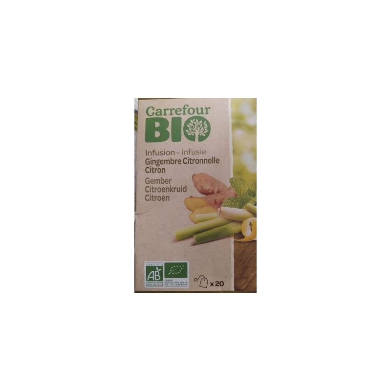 Carrefour Bio X20 Infusion Gingembre Citron Crf