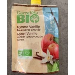Carrefour Bio 4X90G Gourde Pomme Vanille Sans Sucre Ajouté Crf