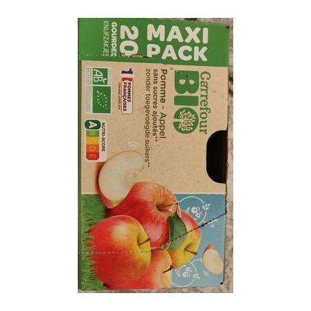 Carrefour Bio 90G X20 Purée De Fruits Sans Sucres Ajoutés Crf