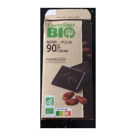 Carrefour Bio 100G Chocolat Noir 90% Crf