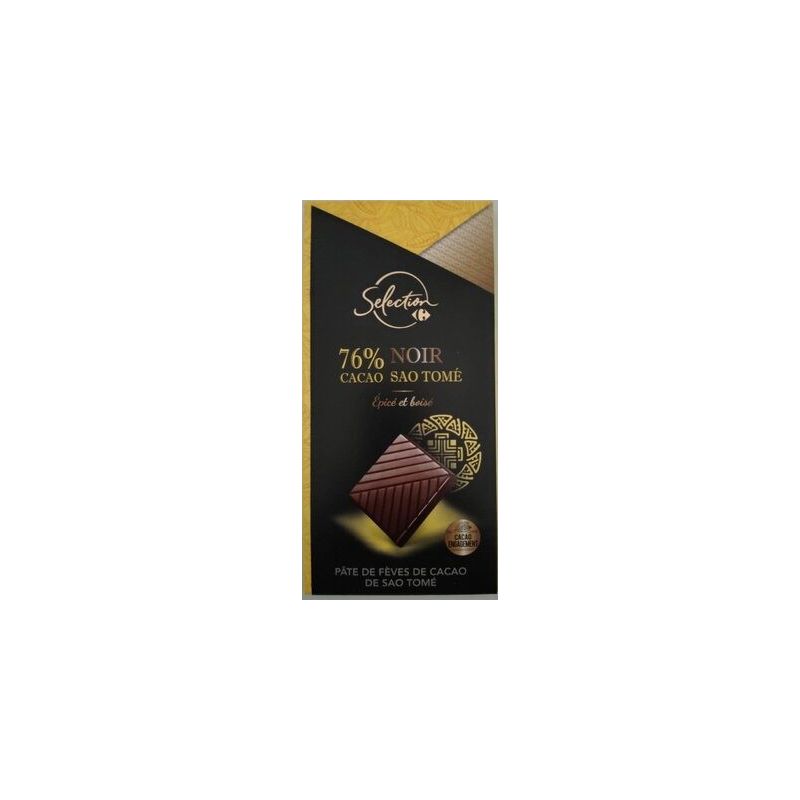 Carrefour Selection 80G Chocolat Noir 76% Cacao Epicé Boisé Crf