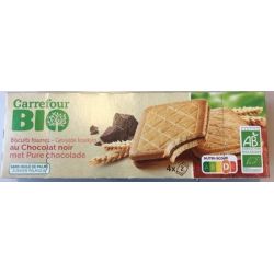 Carrefour Bio 185G Biscuits Fourres Chocolat Noir Crf