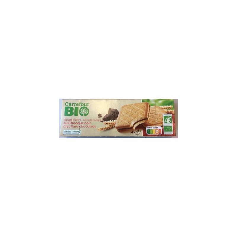 Carrefour Bio 185G Biscuits Fourres Chocolat Noir Crf