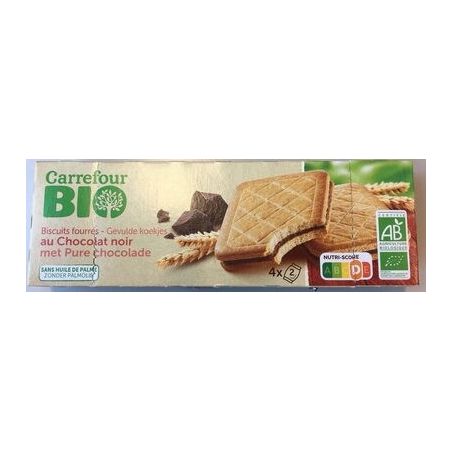 Carrefour Bio 185G Biscuits Fourres Chocolat Noir Crf