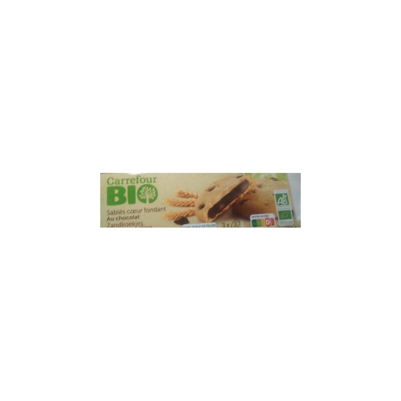 Carrefour Bio 155G Sablés Coeur Fondant Chocolat Crf