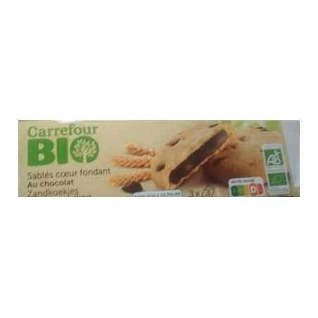 Carrefour Bio 155G Sablés Coeur Fondant Chocolat Crf