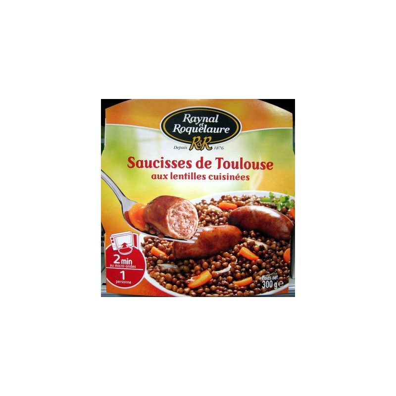 Raynal Et Roquelaure Saucisses De Toulouse Aux Lentilles 300G