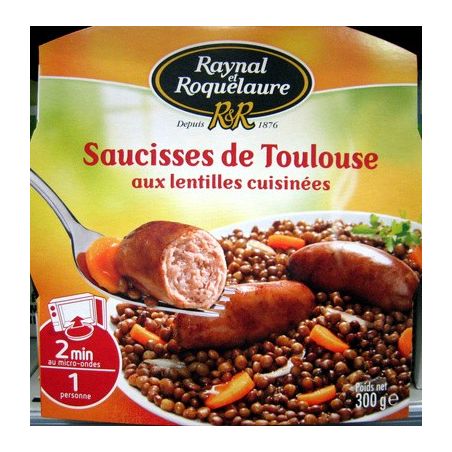 Raynal Et Roquelaure Saucisses De Toulouse Aux Lentilles 300G