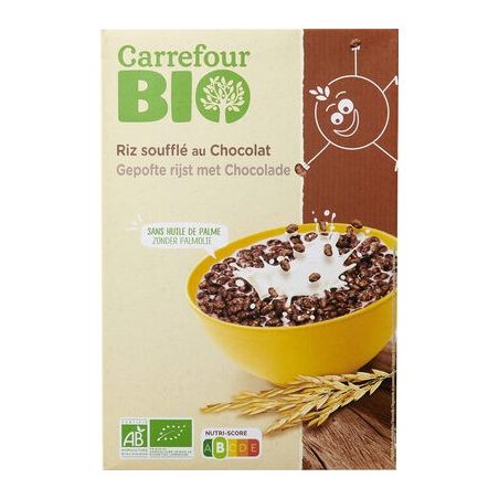 Carrefour Bio 375G Céréales Riz Soufflé Au Chocolat Crf