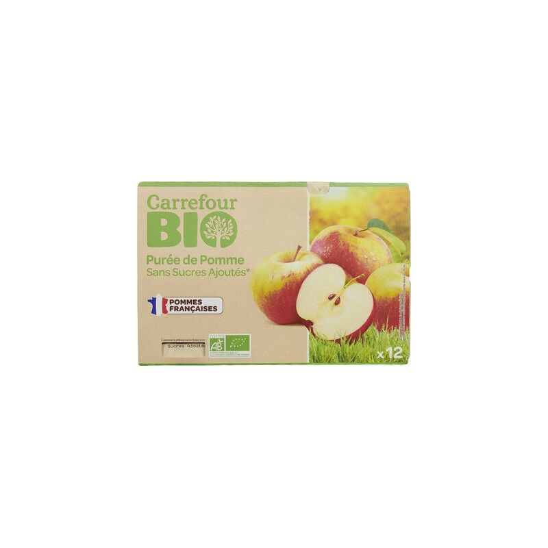 Carrefour Bio 12X100G Pure Pomme Ssa Crf