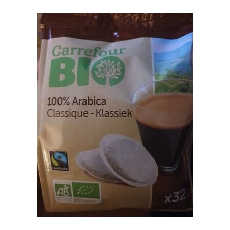 Carrefour Bio X32 Dosettes Café Arabica Classique Crf