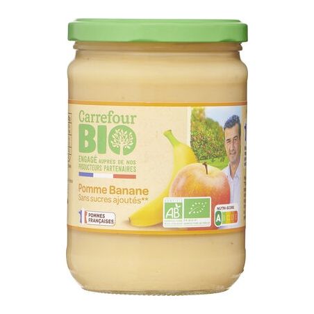 Carrefour Bio 580G Puree Pomme Banane Sans Sucre Crf