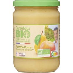 Carrefour Bio 580G Puree Pomme Poire Sans Sucre Crf