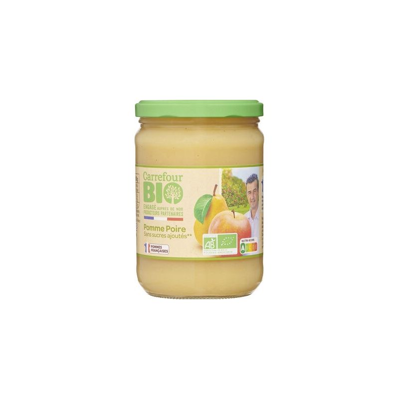Carrefour Bio 580G Puree Pomme Poire Sans Sucre Crf
