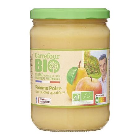 Carrefour Bio 580G Puree Pomme Poire Sans Sucre Crf