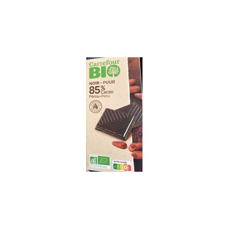 Carrefour Bio 100G Tablette Chocolat Noir 85% Perou Crf