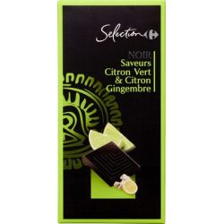 Carrefour Selection 100G Chocolat Noir Citron Gimbembre Crf Sel