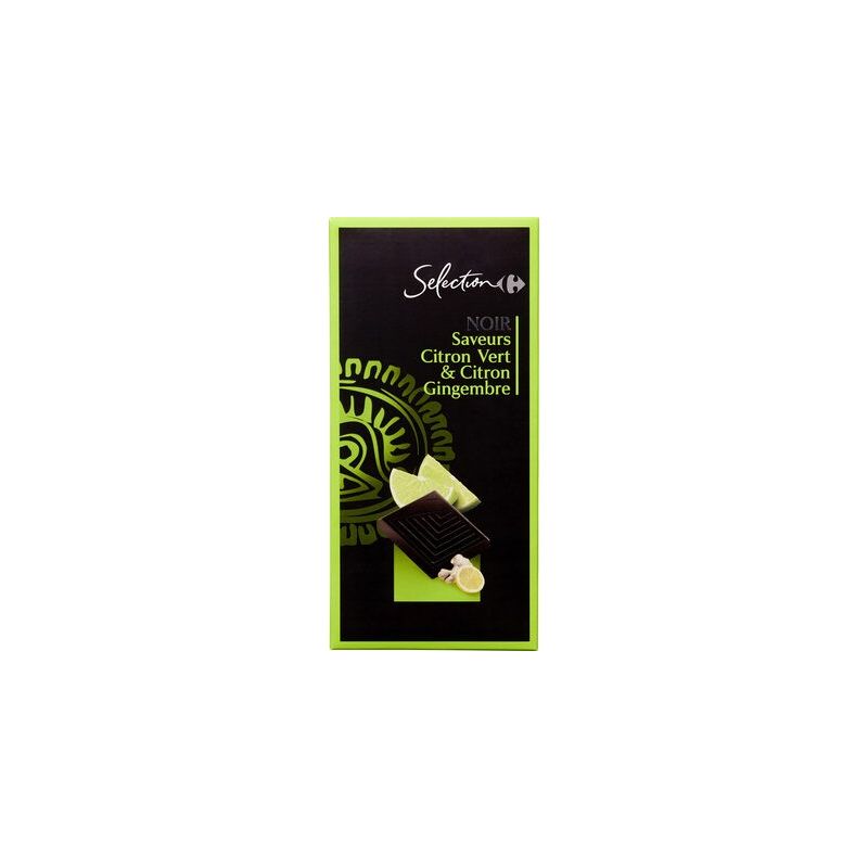 Carrefour Selection 100G Chocolat Noir Citron Gimbembre Crf Sel