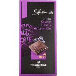 Carrefour Selection 100G Chocolat Noir Cassis Et Crumble Crf Sélection