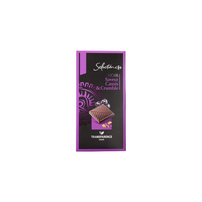 Carrefour Selection 100G Chocolat Noir Cassis Et Crumble Crf Sélection